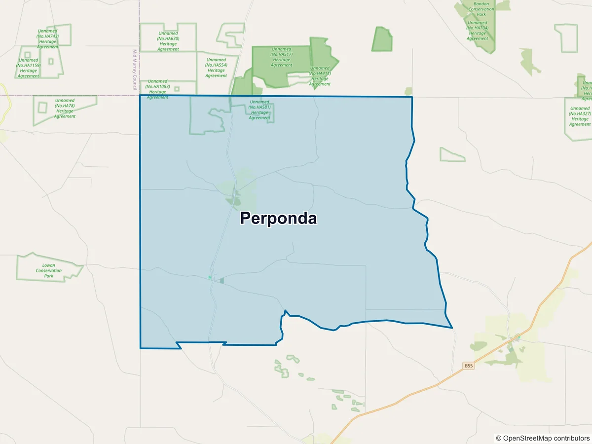 Map of Perponda, SA, Australia