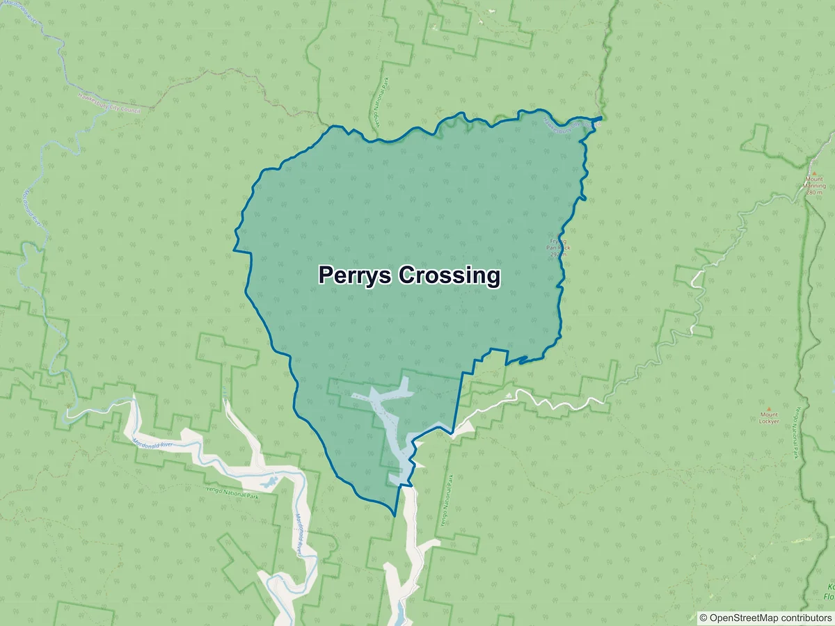 Map of Perrys Crossing, NSW, Australia