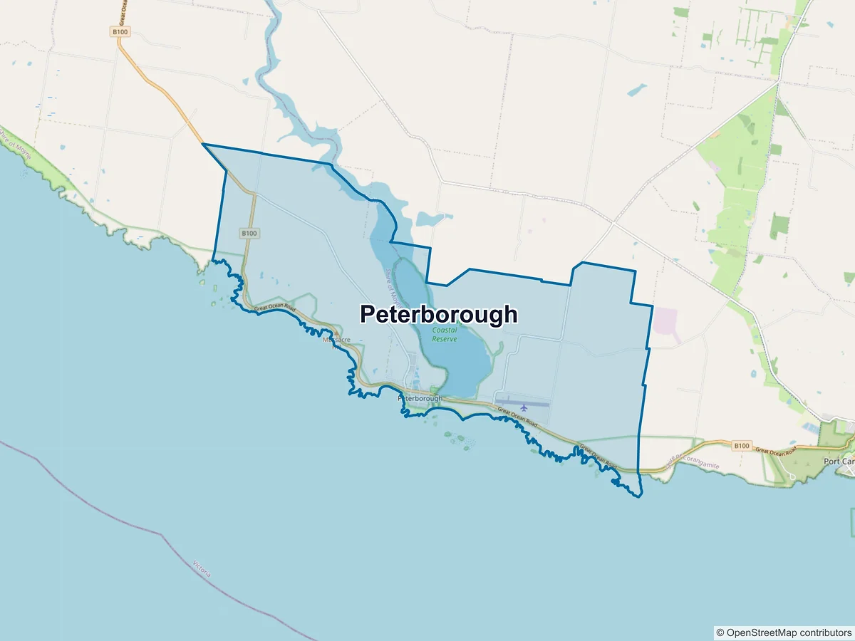 Map of Peterborough, VIC, Australia