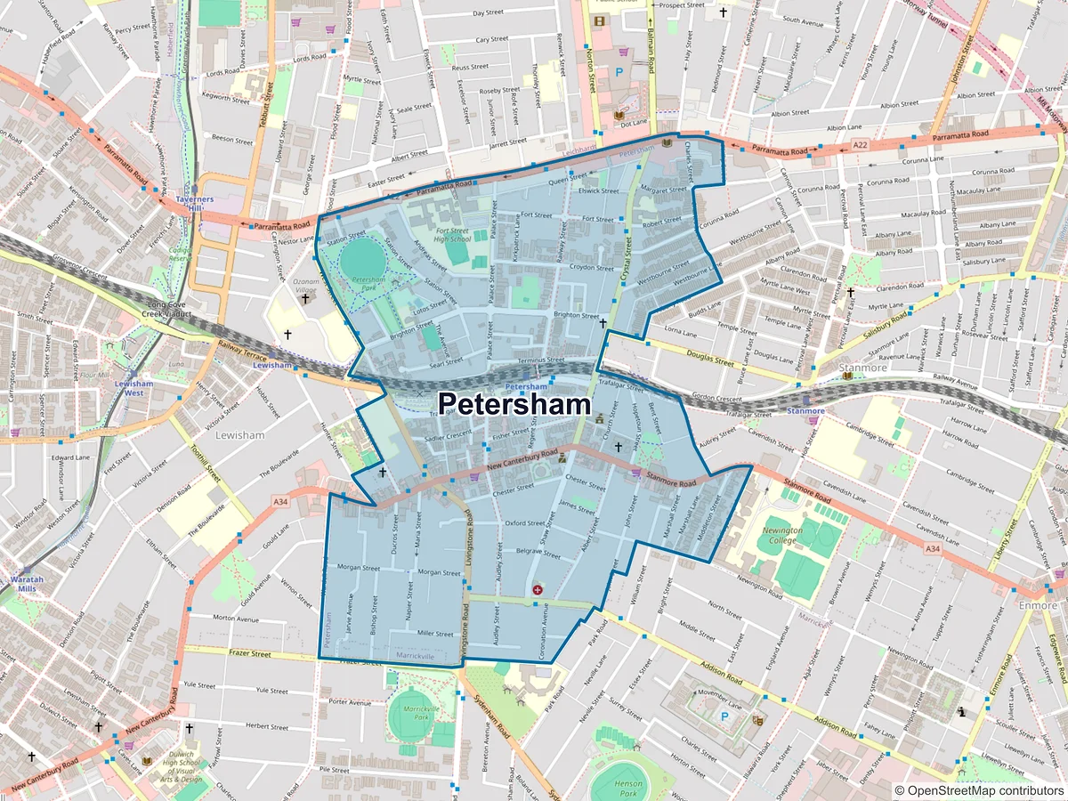 Map of Petersham, NSW, Australia