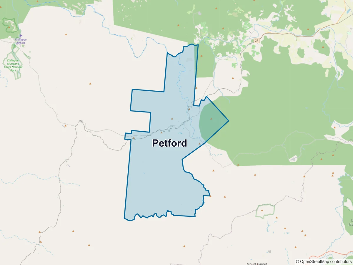 Map of Petford, QLD, Australia