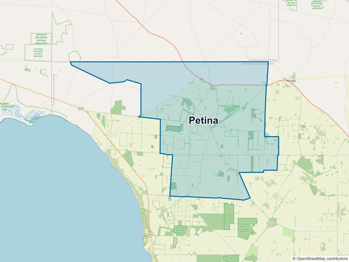 Map of Petina, SA, Australia