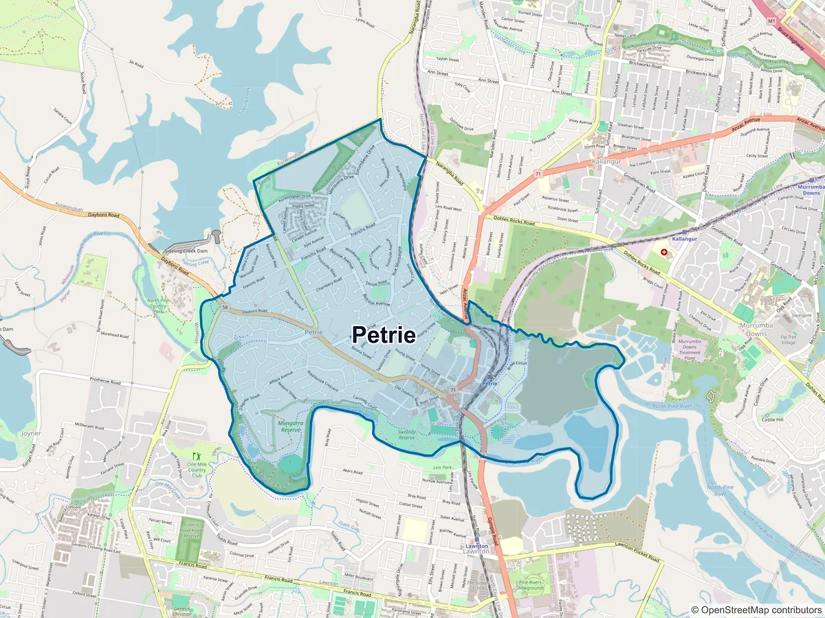 Map of Petrie, QLD, Australia