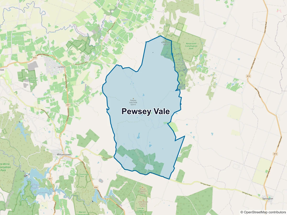 Map of Pewsey Vale, SA, Australia
