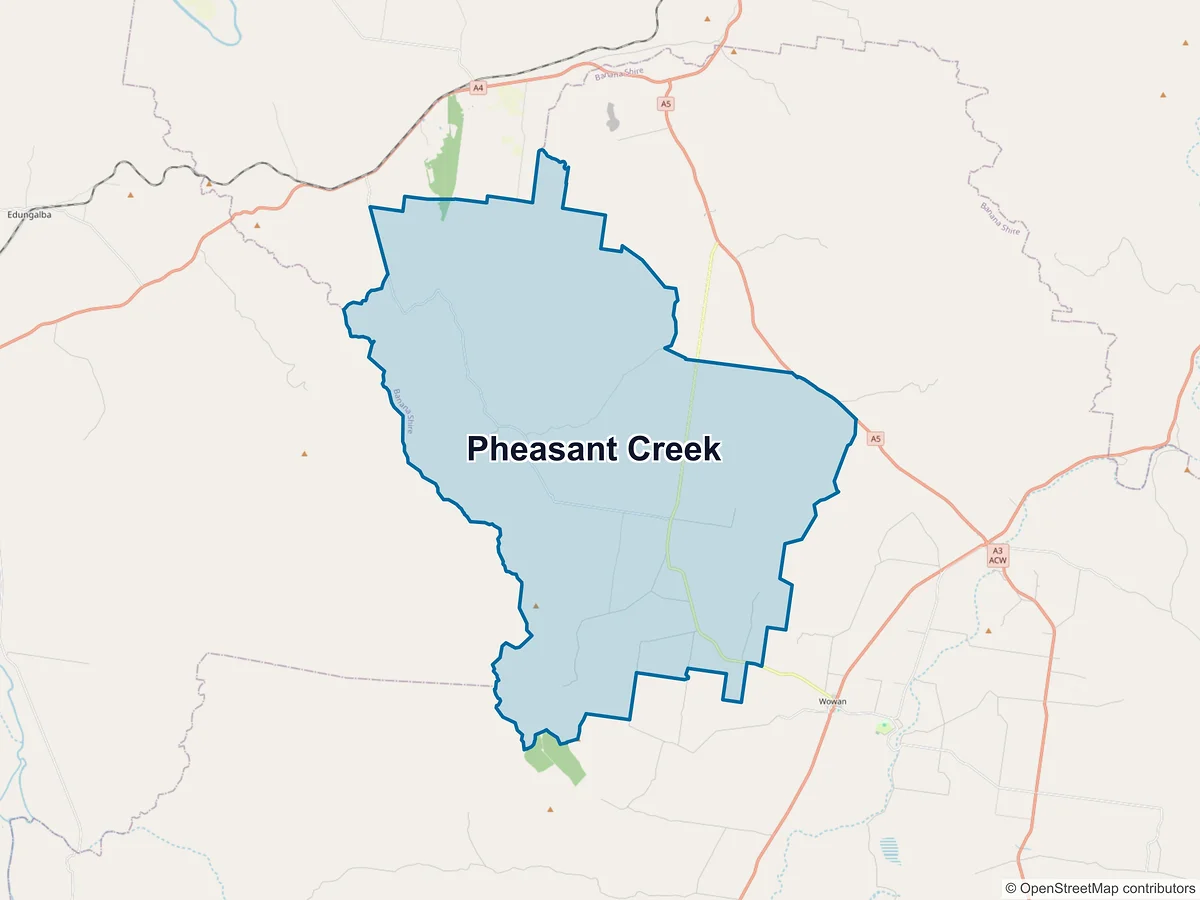 Map of Pheasant Creek, QLD, Australia