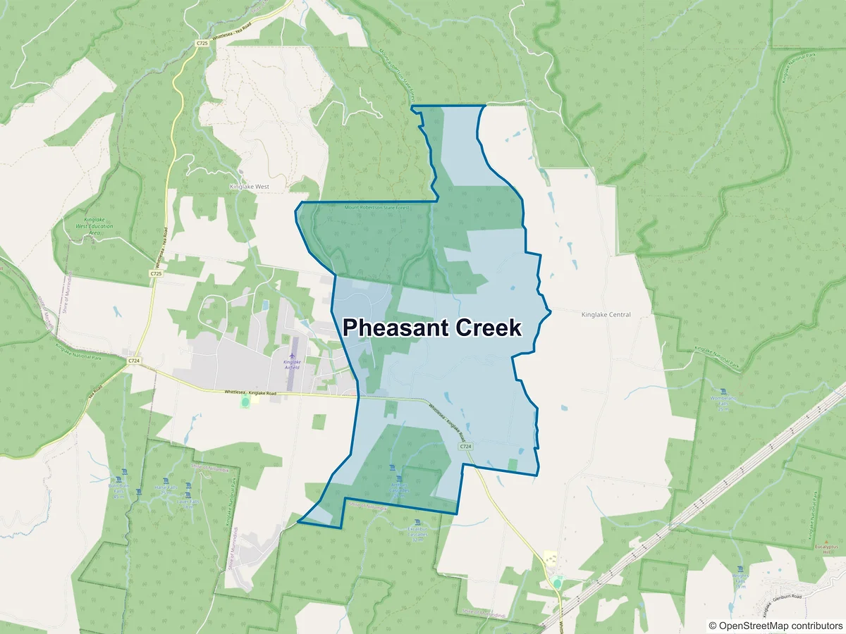 Map of Pheasant Creek, VIC, Australia