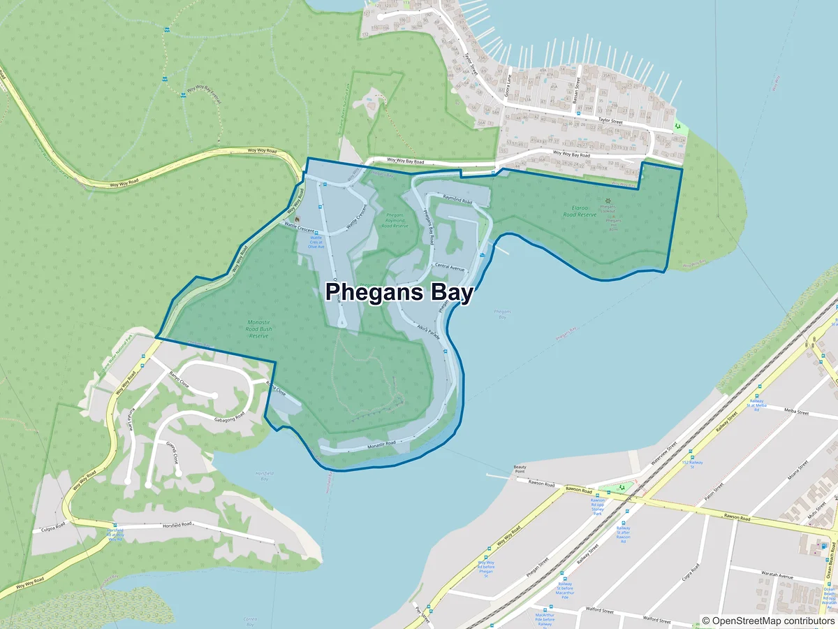 Map of Phegans Bay, NSW, Australia