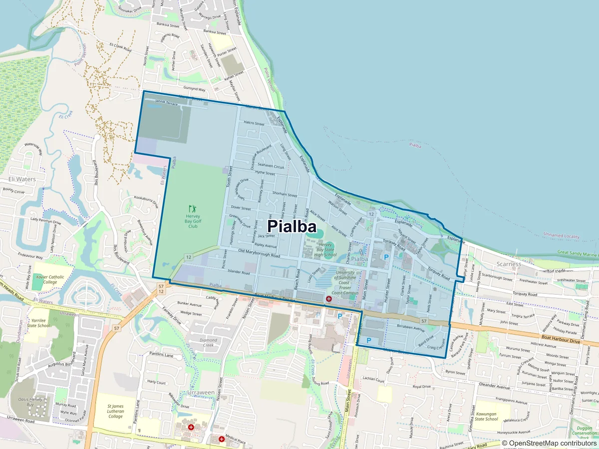 Map of Pialba, QLD, Australia