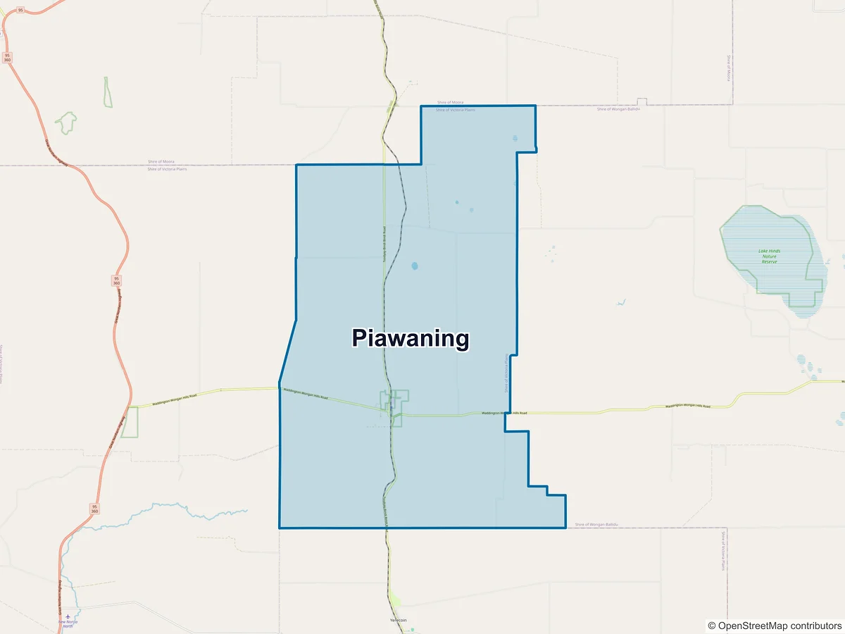 Map of Piawaning, WA, Australia
