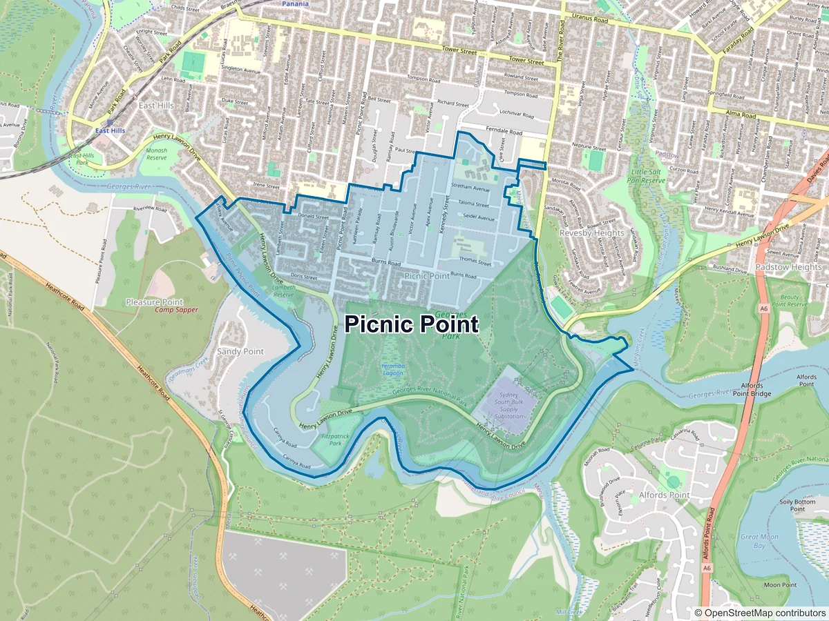 Map of Picnic Point, NSW, Australia