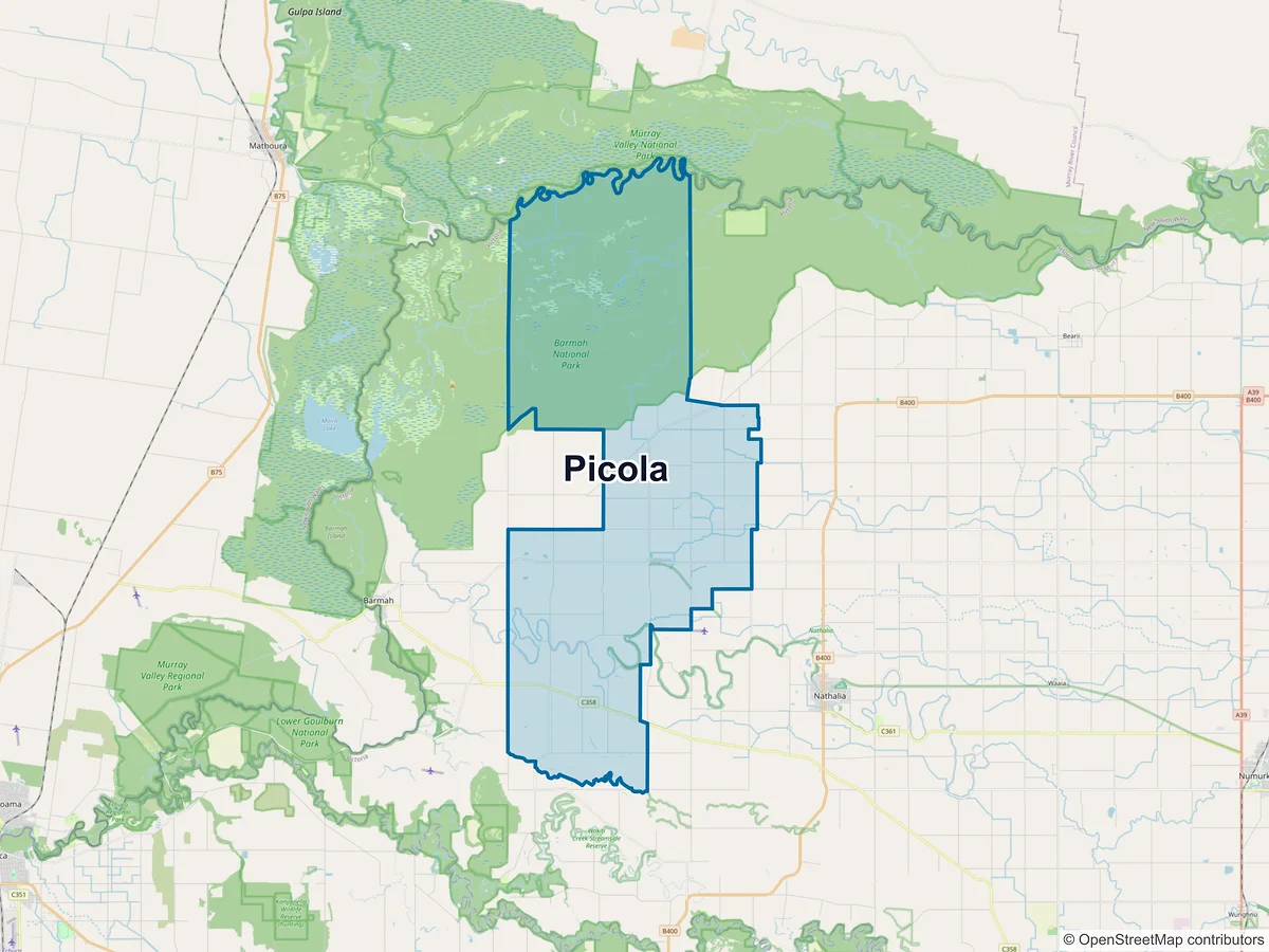 Map of Picola, VIC, Australia