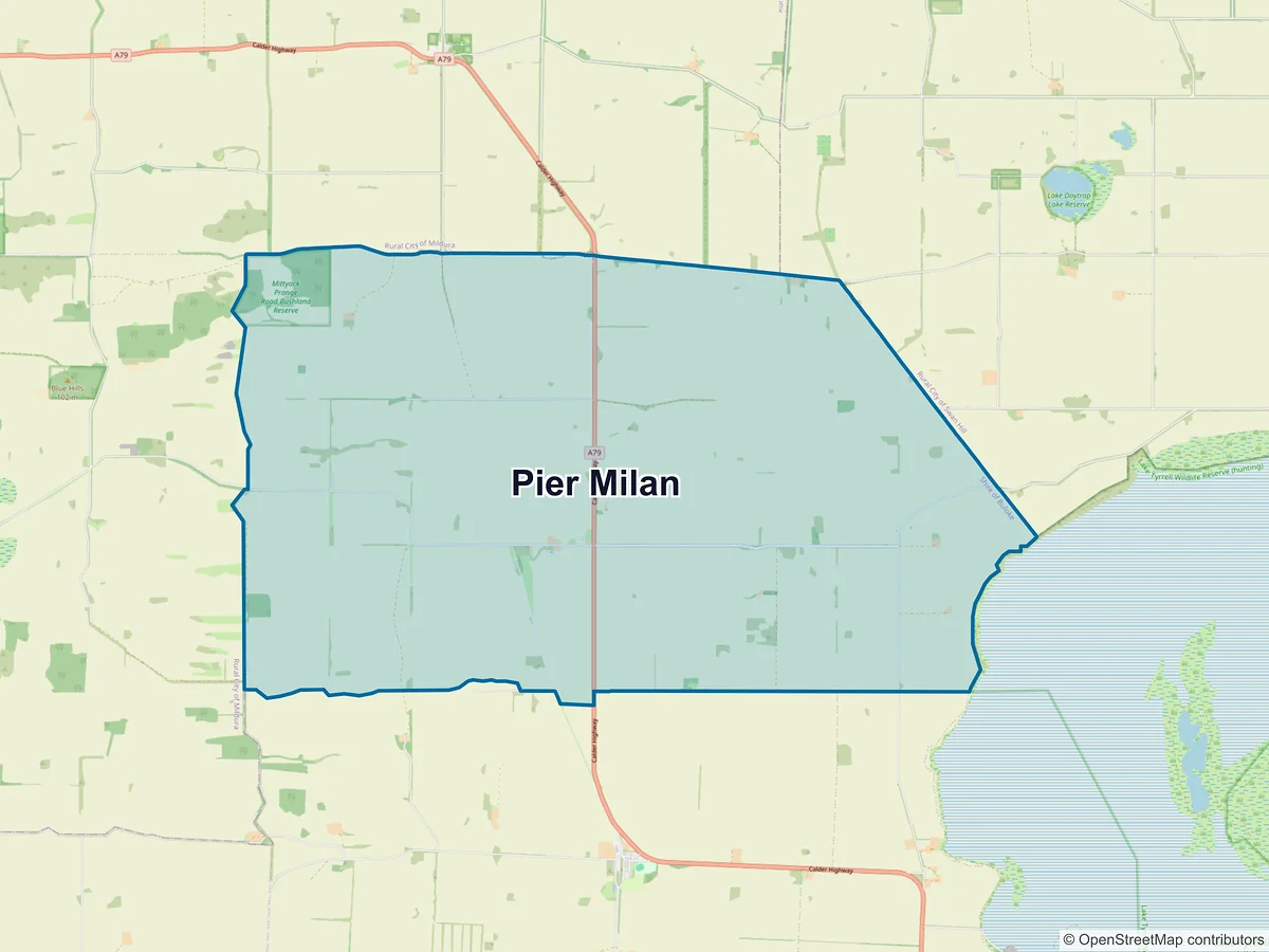 Map of Pier Milan, VIC, Australia