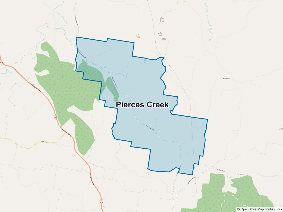 Map of Pierces Creek, QLD, Australia