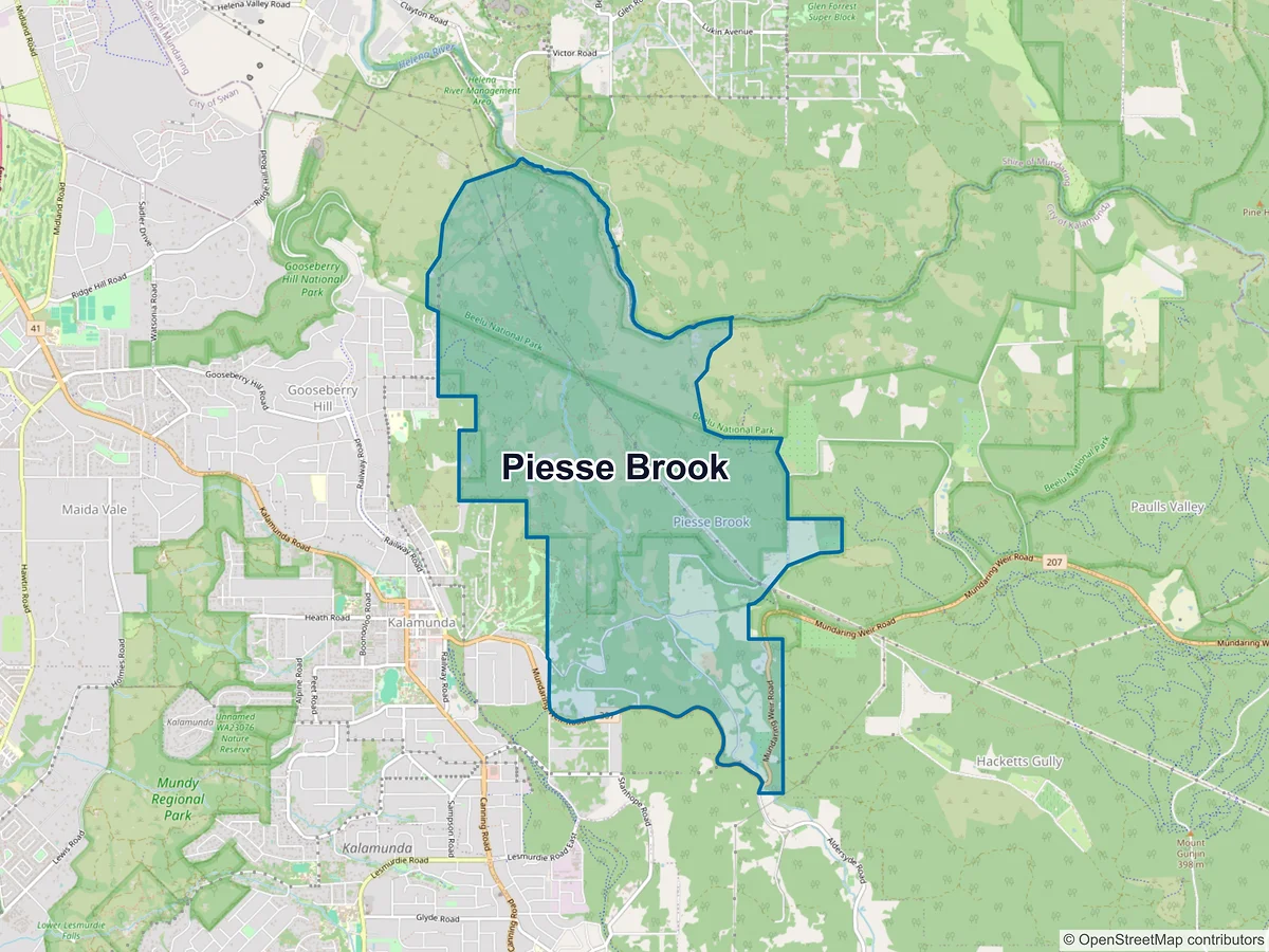 Map of Piesse Brook, WA, Australia