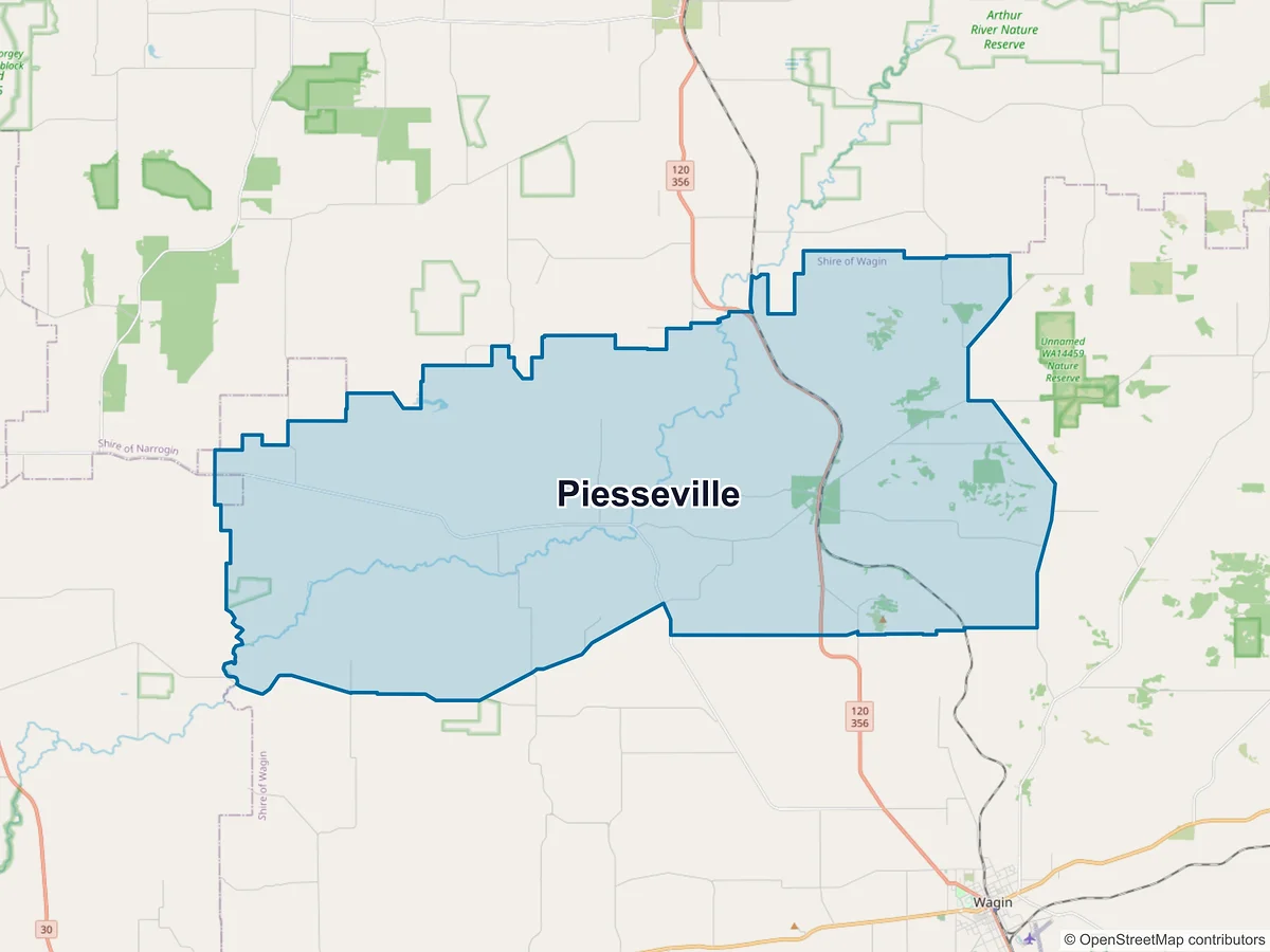 Map of Piesseville, WA, Australia