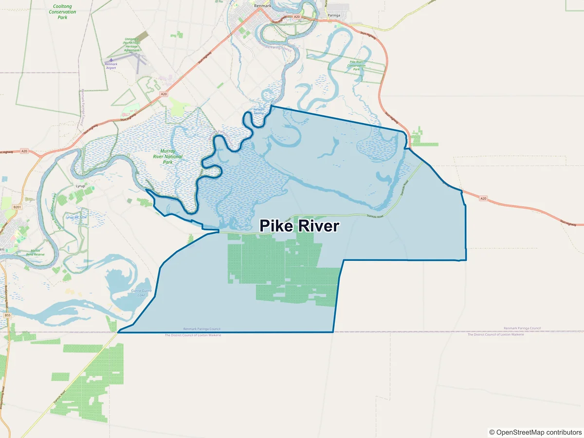 Map of Pike River, SA, Australia