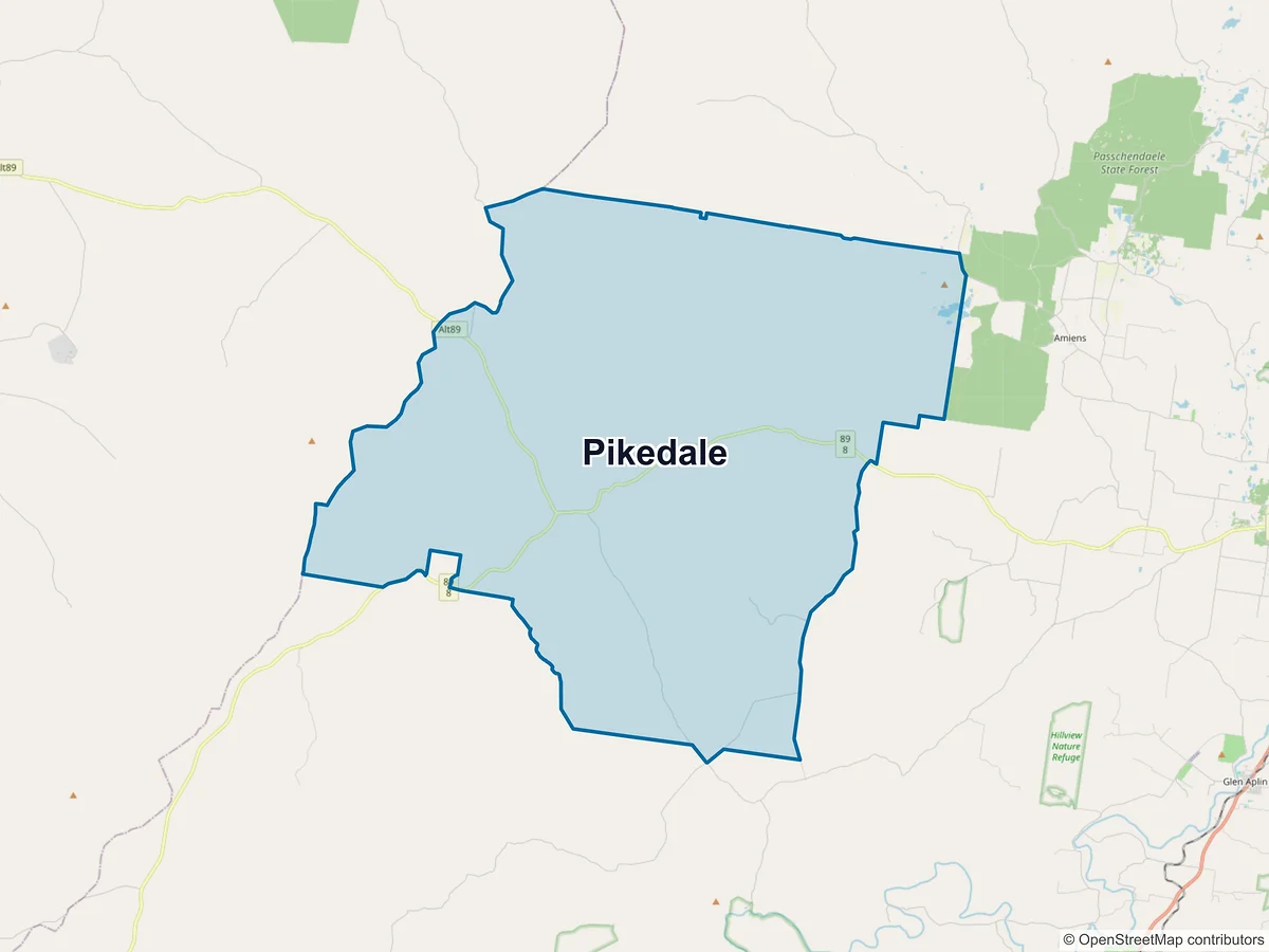 Map of Pikedale, QLD, Australia