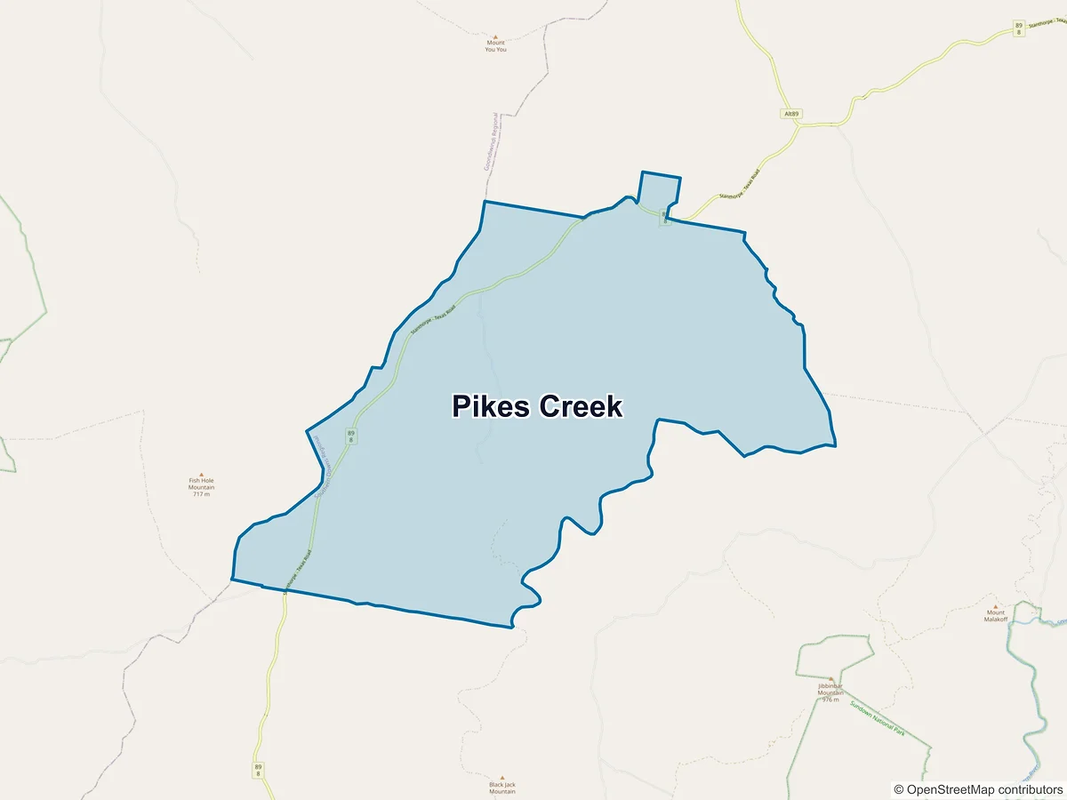 Map of Pikes Creek, QLD, Australia