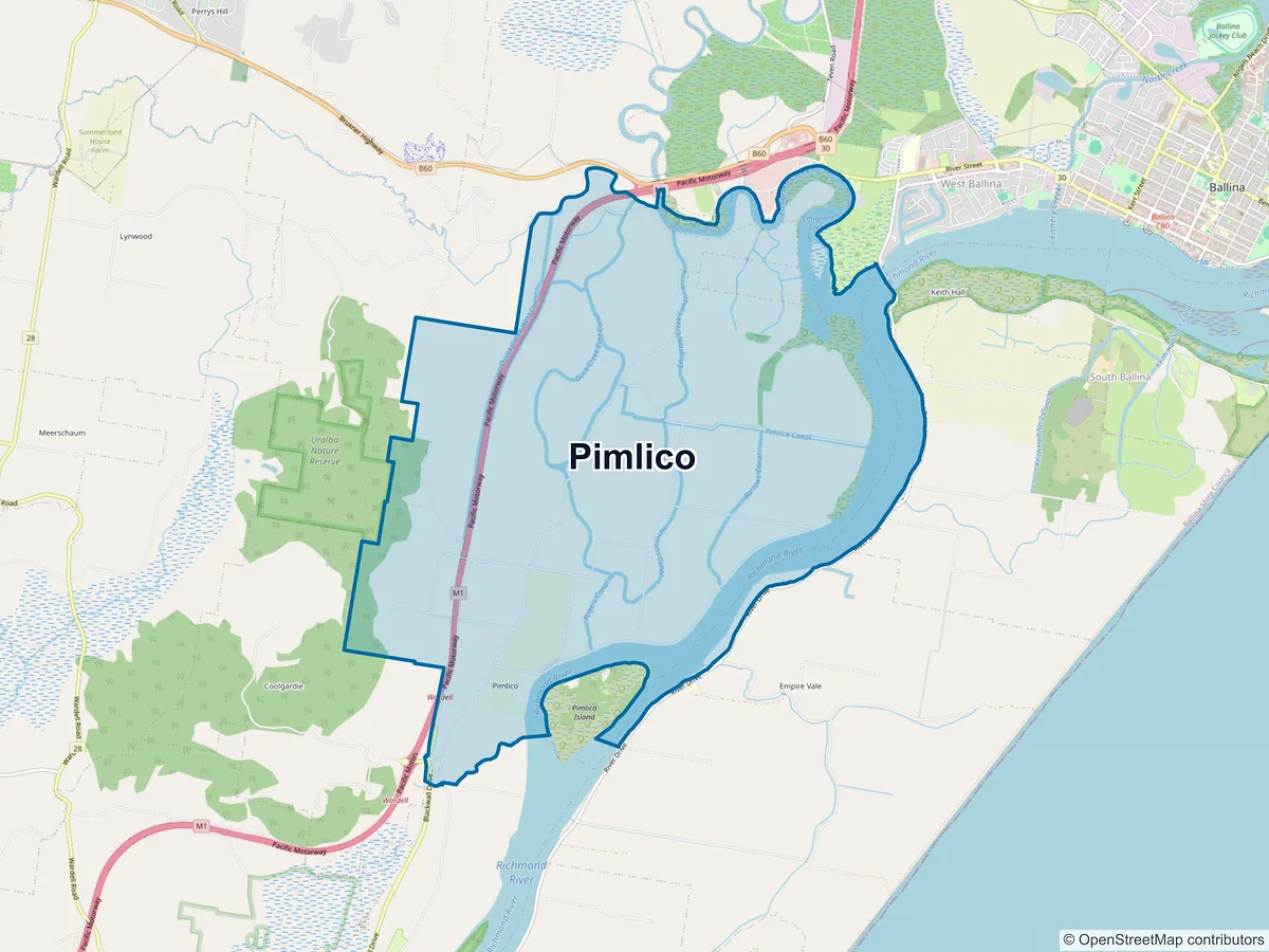 Map of Pimlico, NSW, Australia