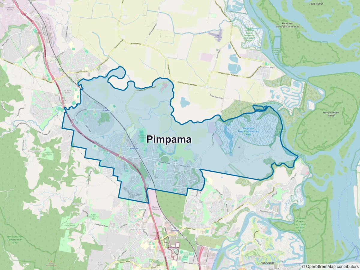 Map of Pimpama, QLD, Australia