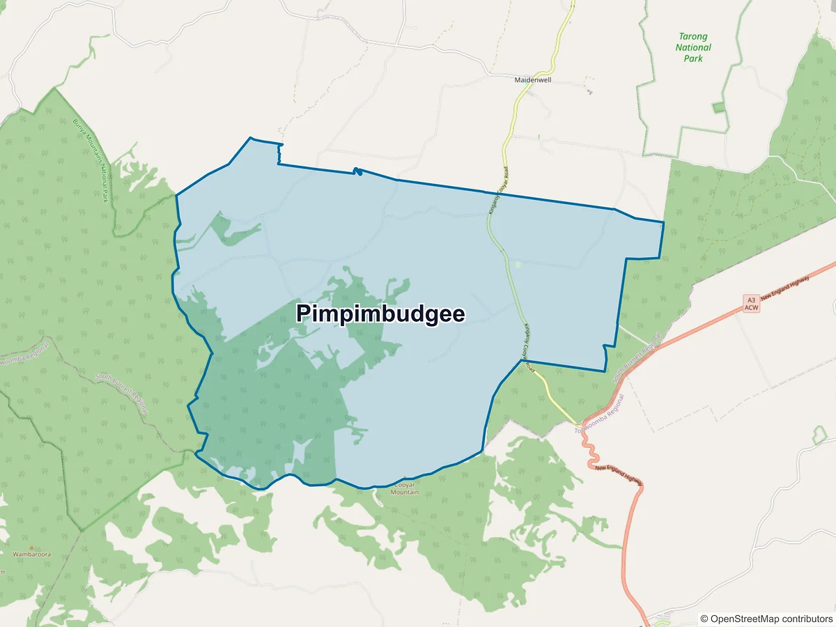 Map of Pimpimbudgee, QLD, Australia