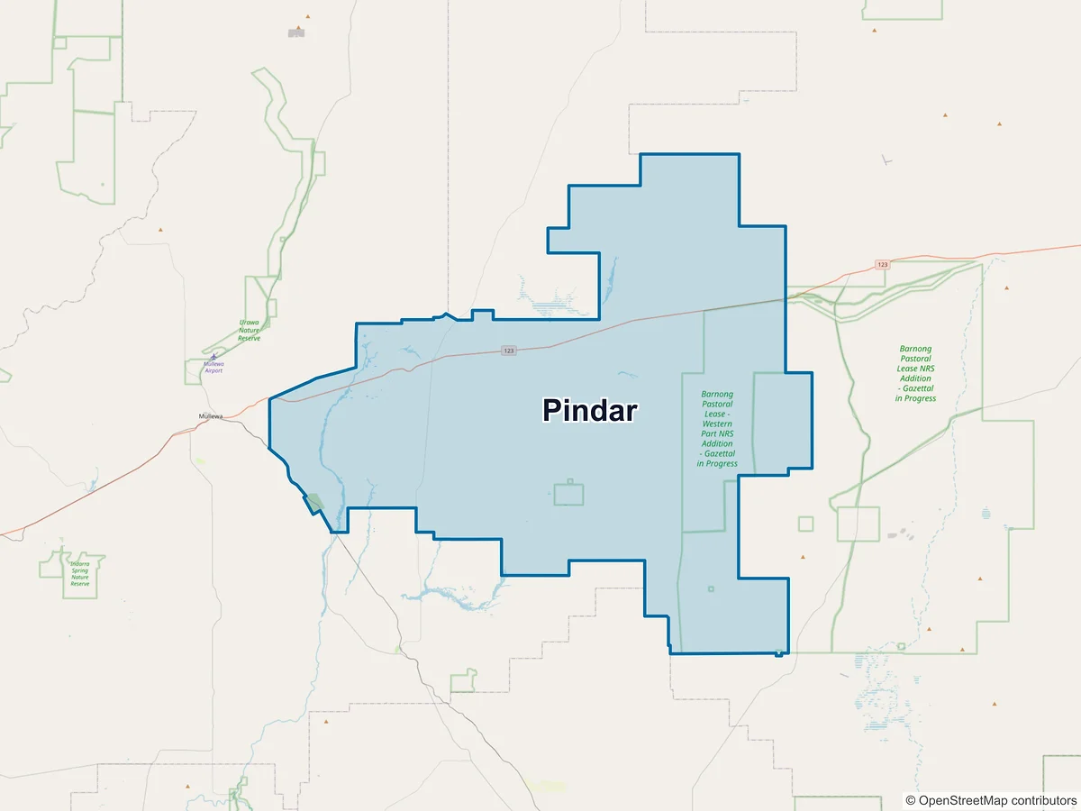 Map of Pindar, WA, Australia
