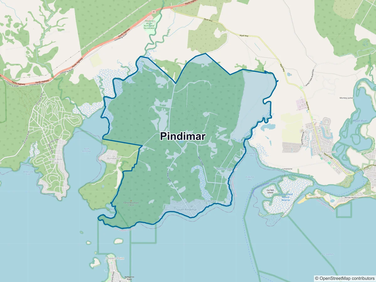 Map of Pindimar, NSW, Australia