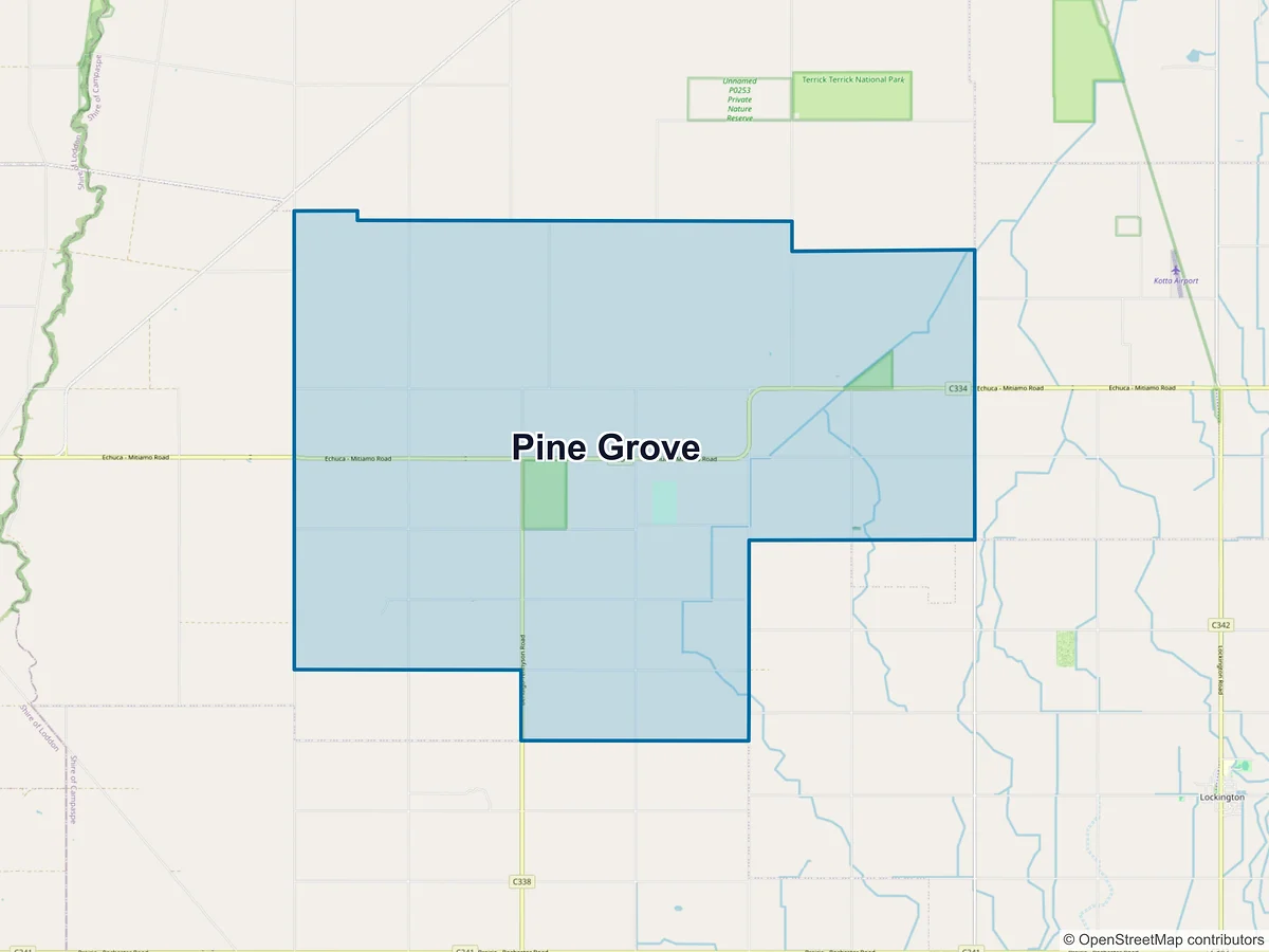 Map of Pine Grove, VIC, Australia