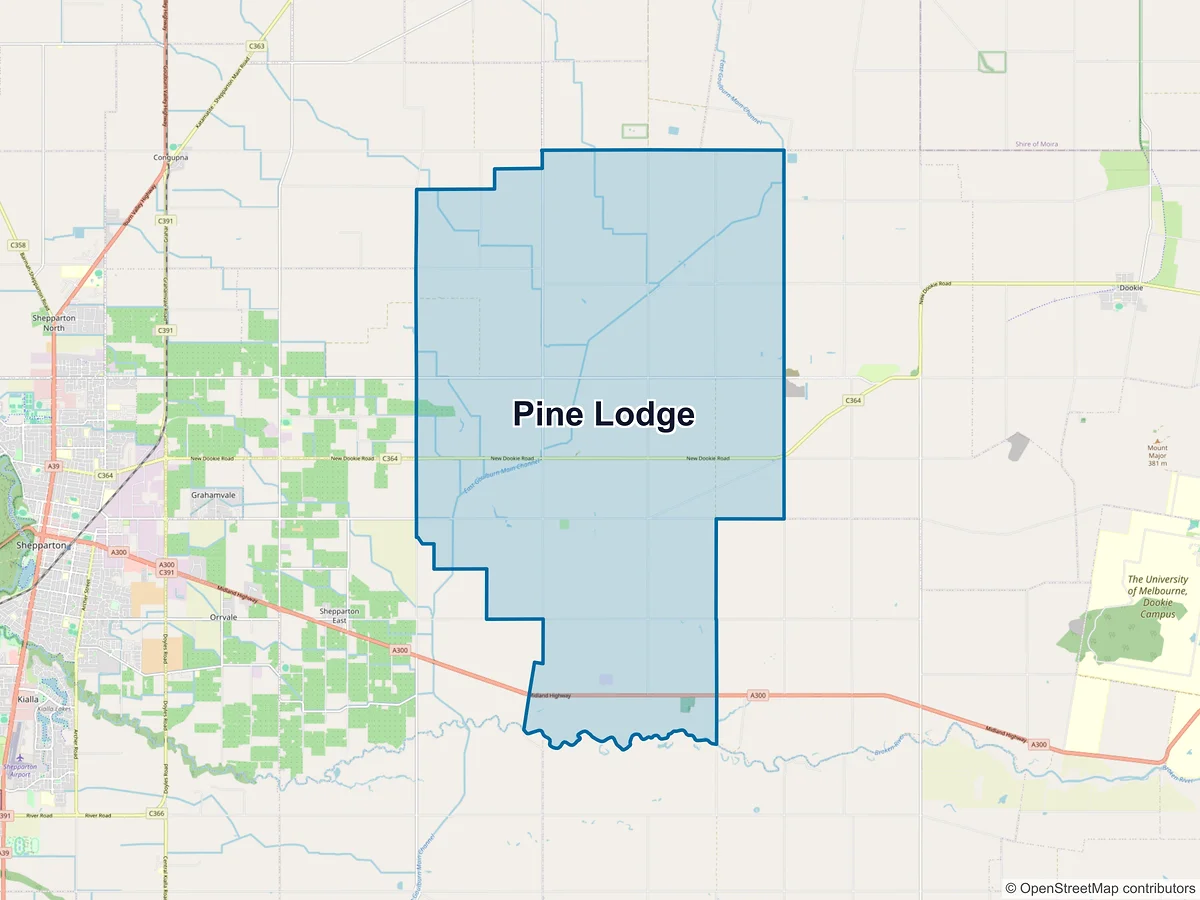 Map of Pine Lodge, VIC, Australia