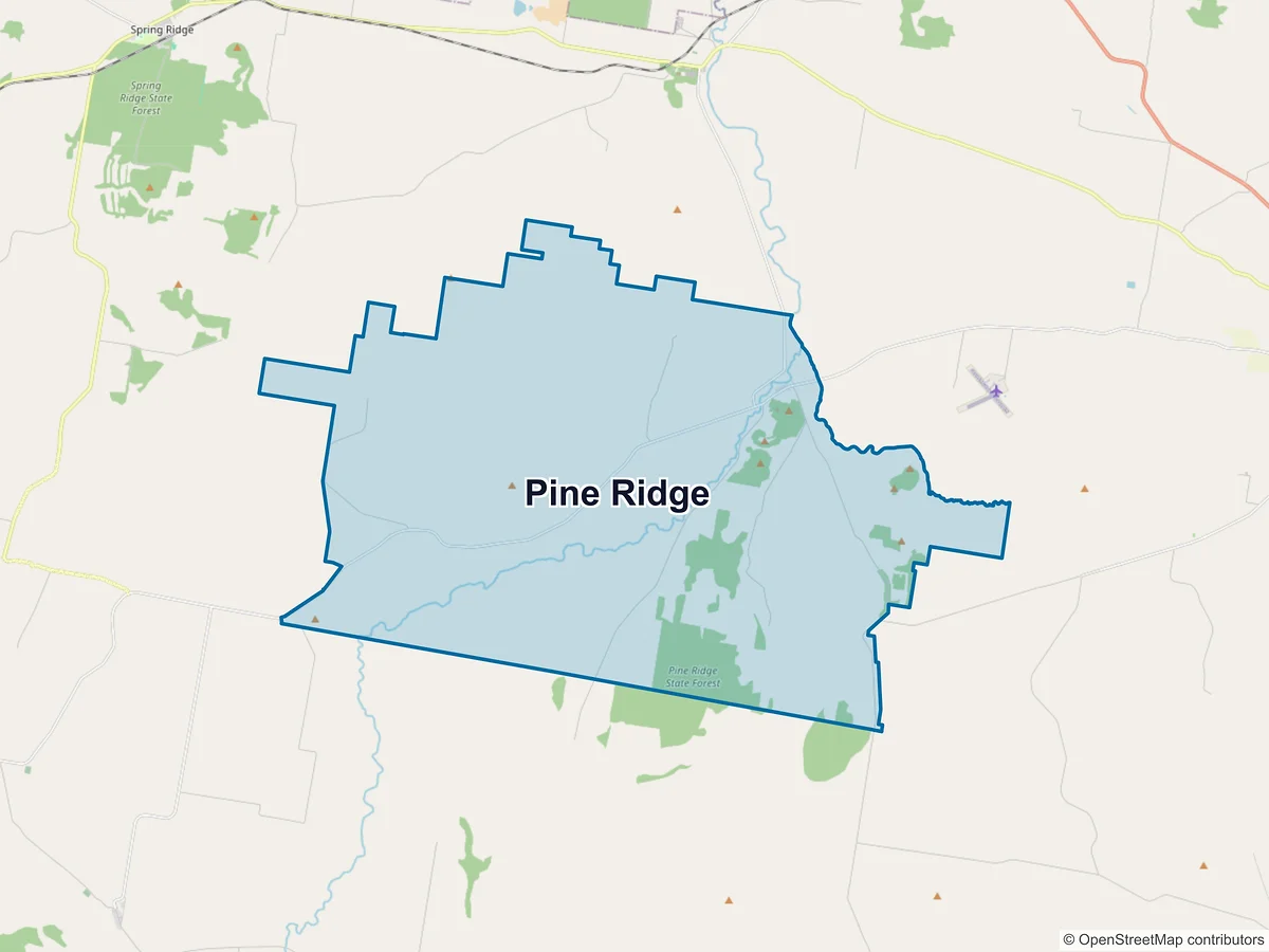 Map of Pine Ridge, NSW, Australia