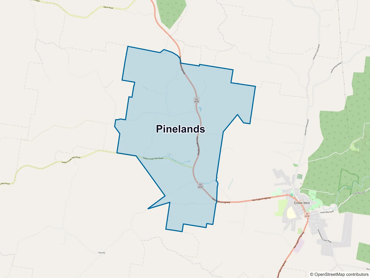 Map of Pinelands, QLD, Australia