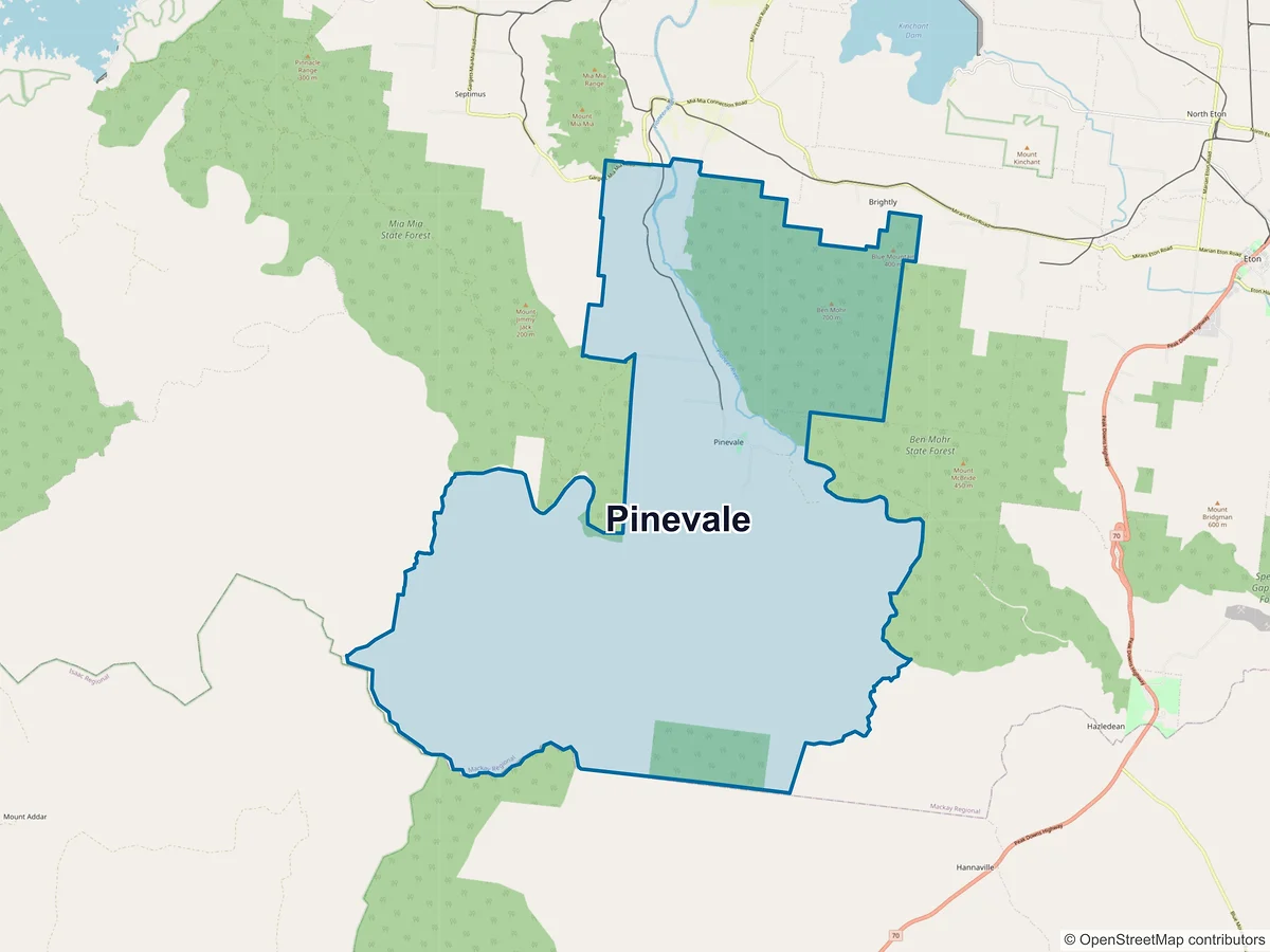 Map of Pinevale, QLD, Australia