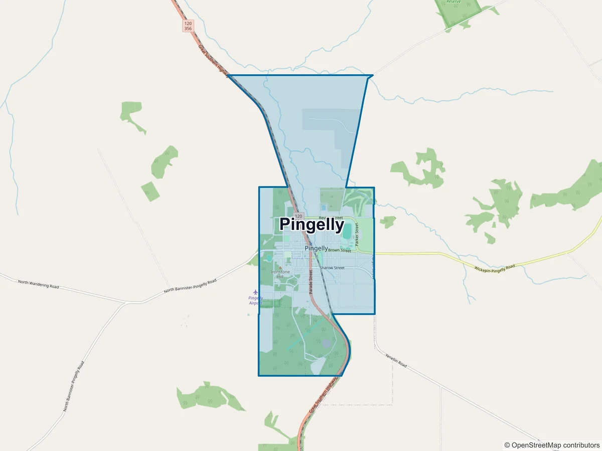 Map of Pingelly, WA, Australia