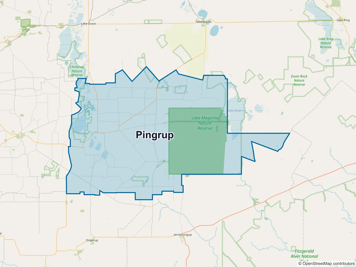Map of Pingrup, WA, Australia