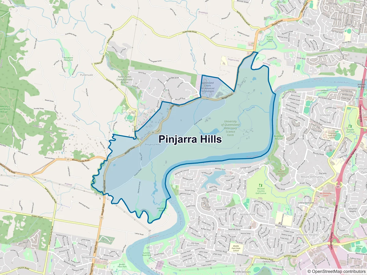 Map of Pinjarra Hills, QLD, Australia