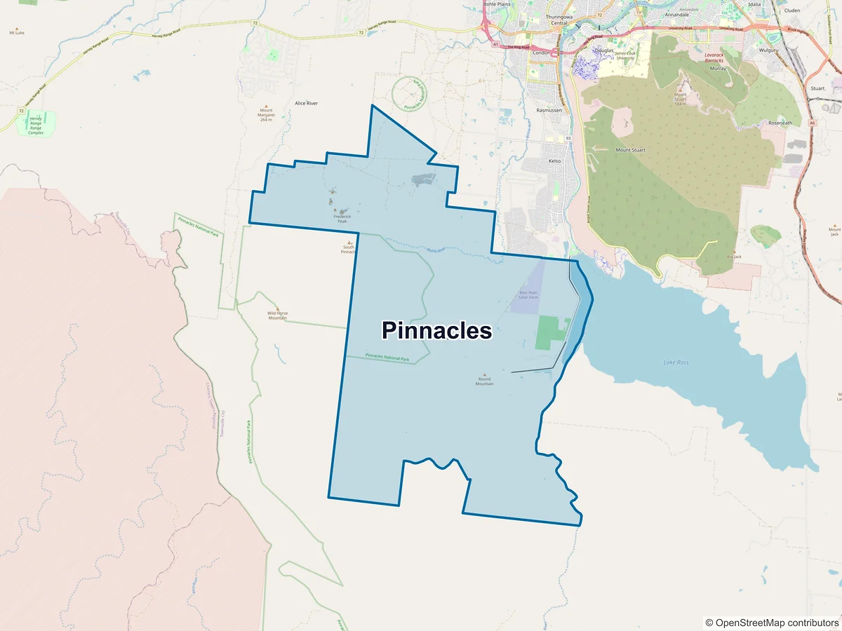 Map of Pinnacles, QLD, Australia