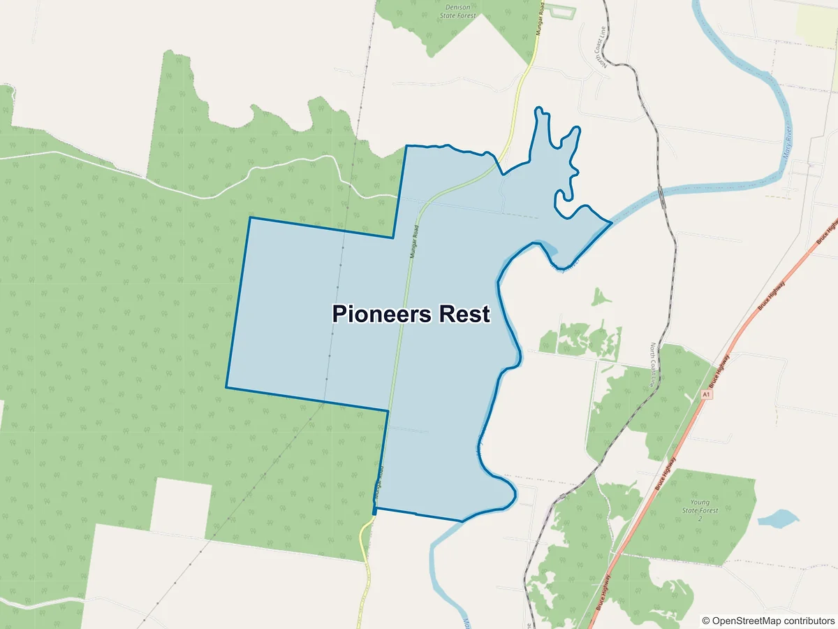 Map of Pioneers Rest, QLD, Australia