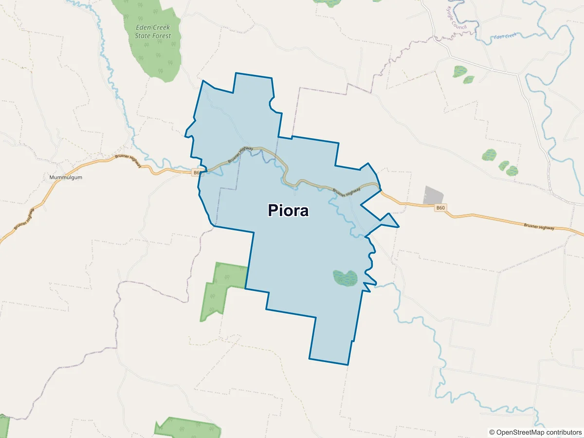 Map of Piora, NSW, Australia