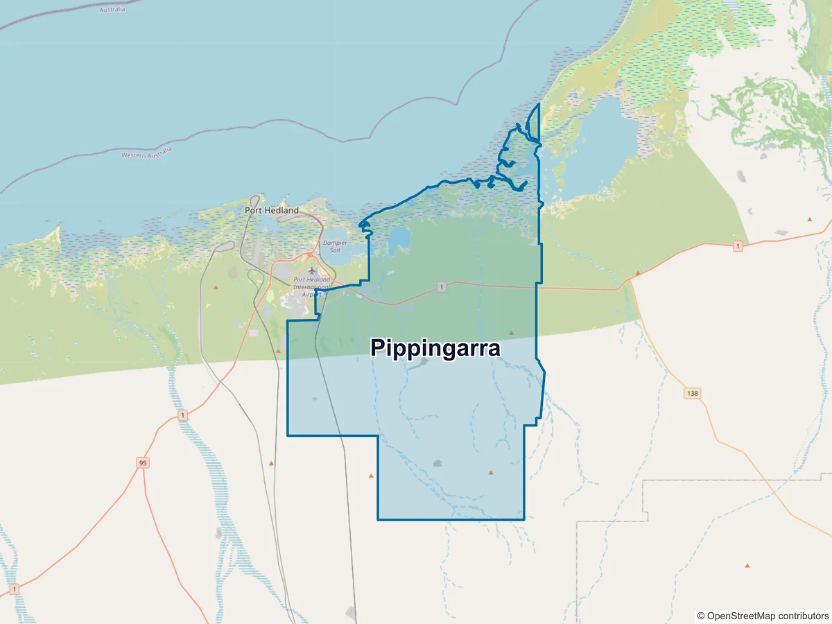 Map of Pippingarra, WA, Australia