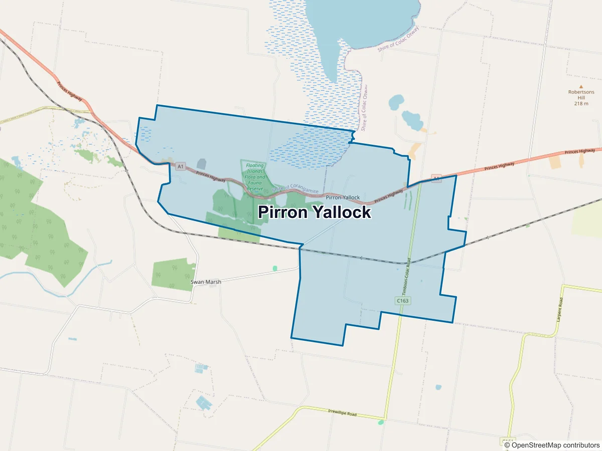 Map of Pirron Yallock, VIC, Australia