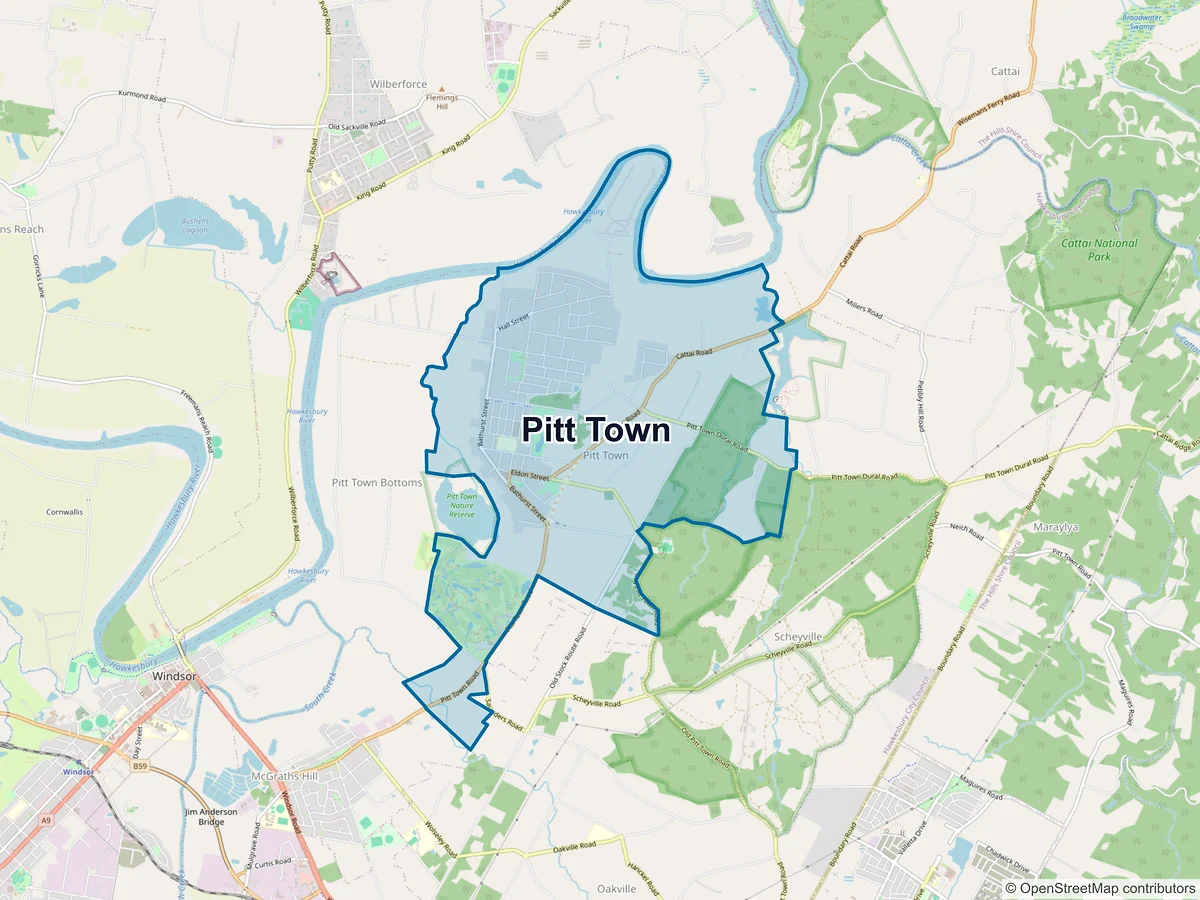 Map of Pitt Town, NSW, Australia
