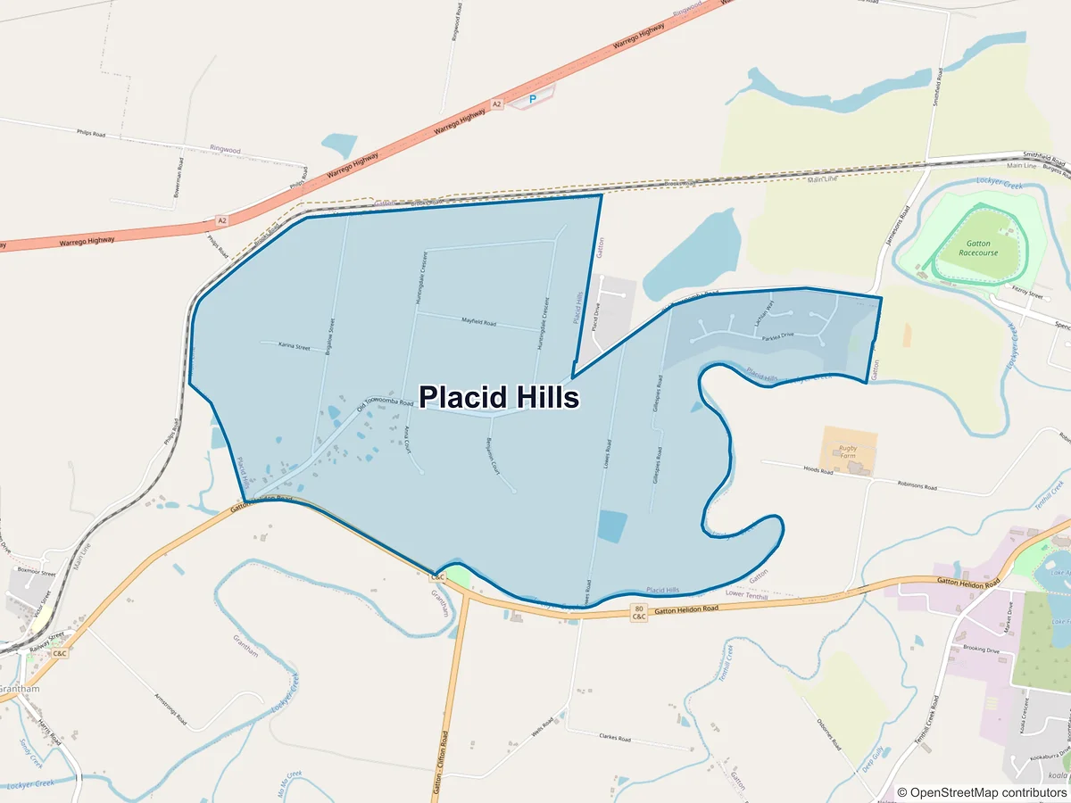 Map of Placid Hills, QLD, Australia