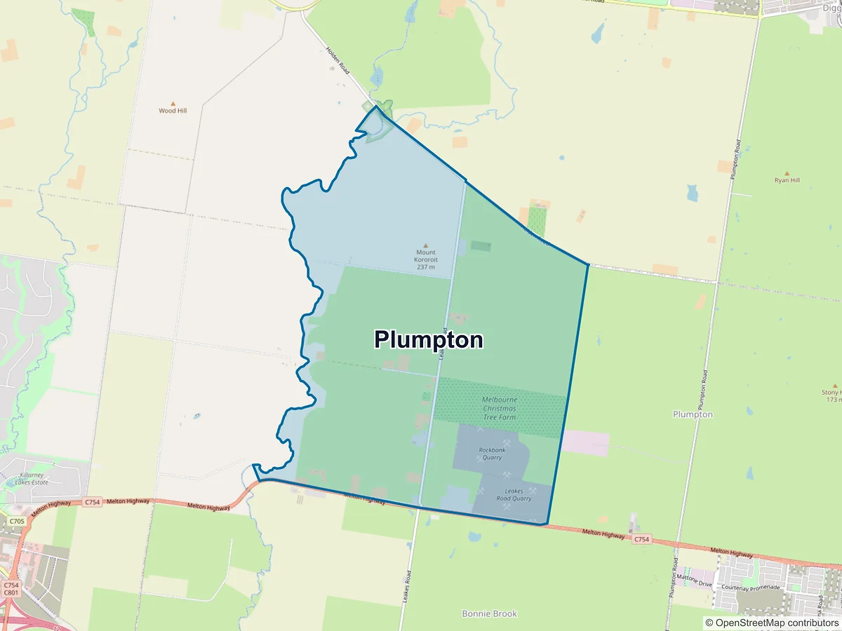 Map of Plumpton, VIC, Australia