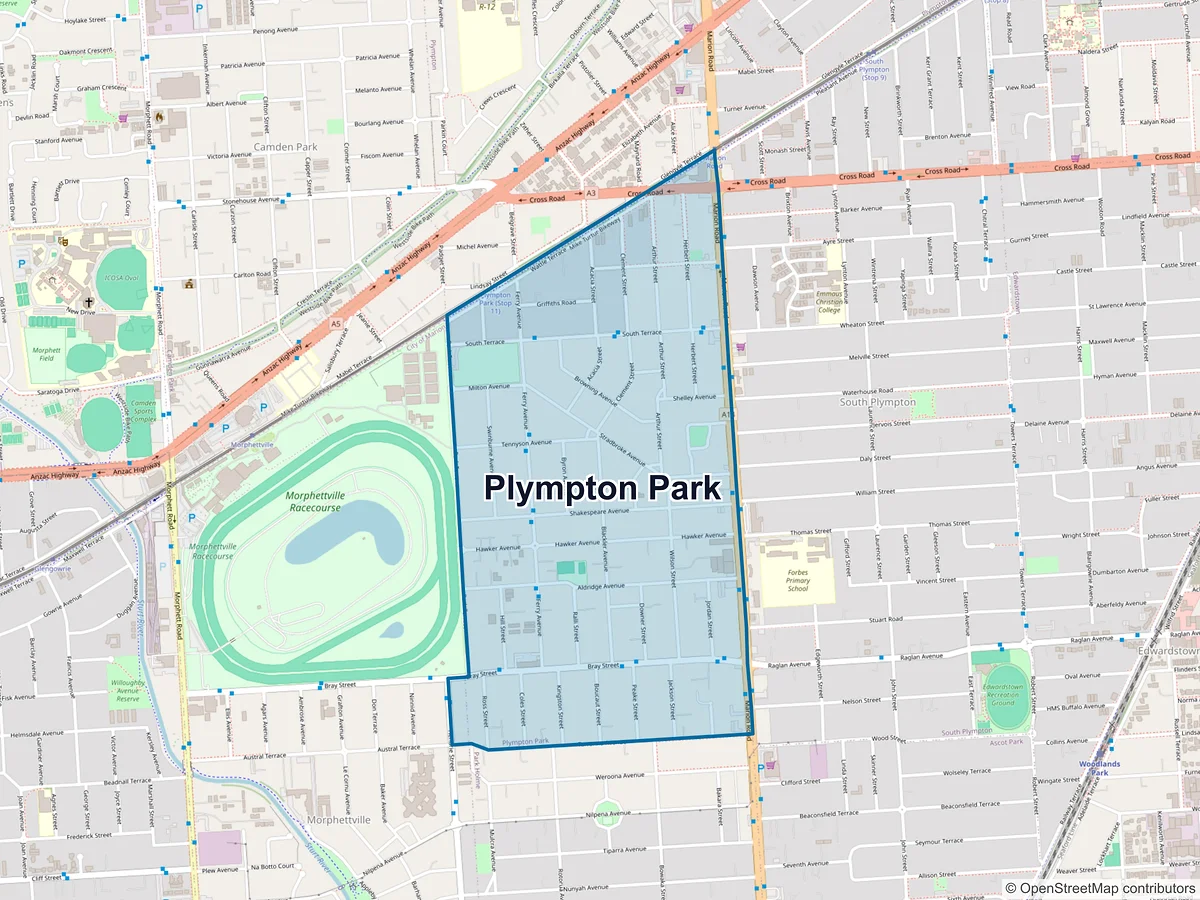 Map of Plympton Park, SA, Australia