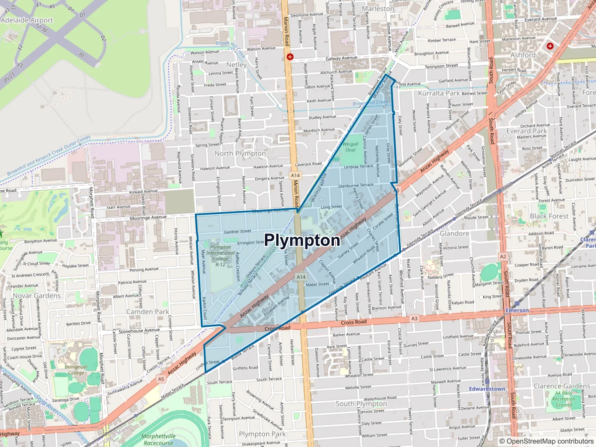 Map of Plympton, SA, Australia
