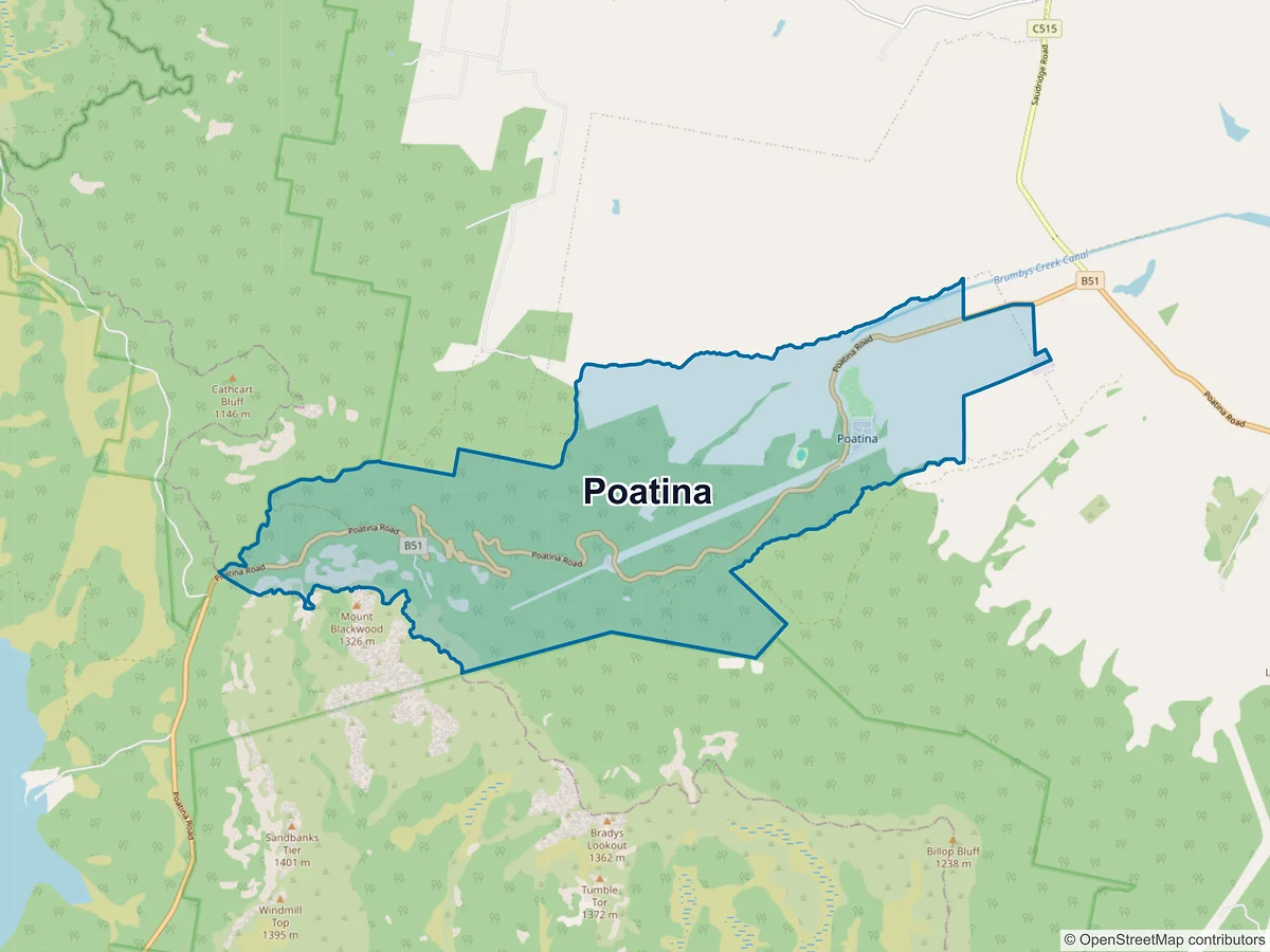 Map of Poatina, TAS, Australia