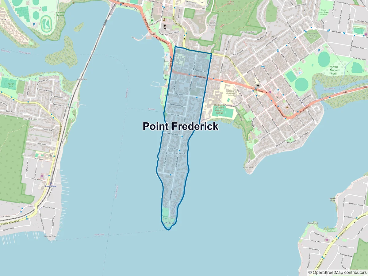 Map of Point Frederick, NSW, Australia