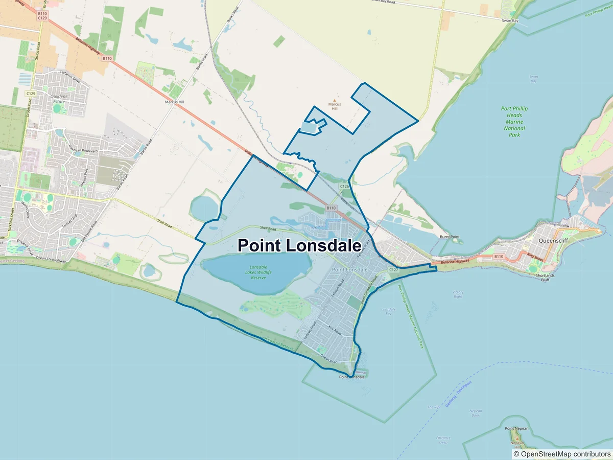 Map of Point Lonsdale, VIC, Australia