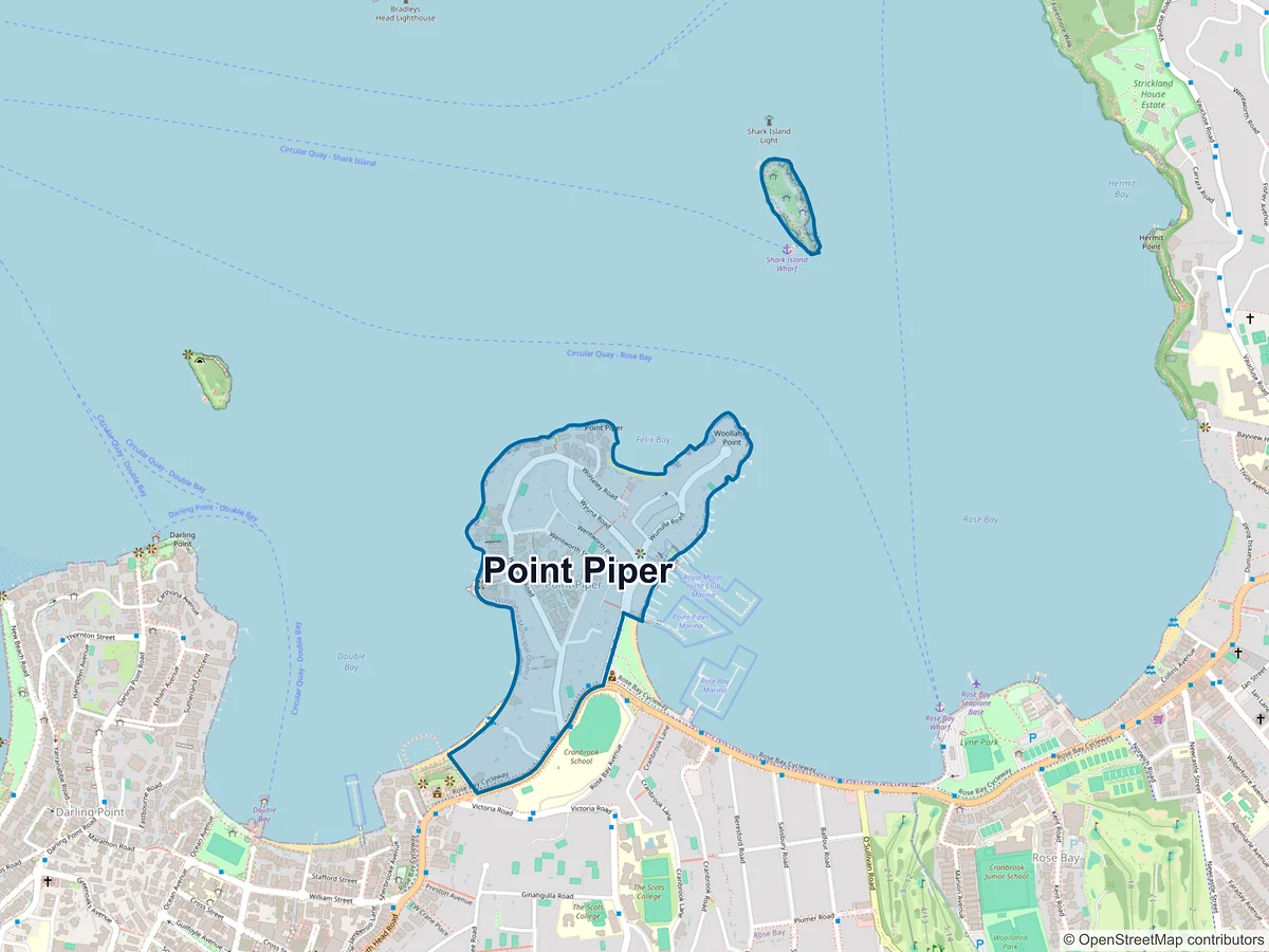 Map of Point Piper, NSW, Australia