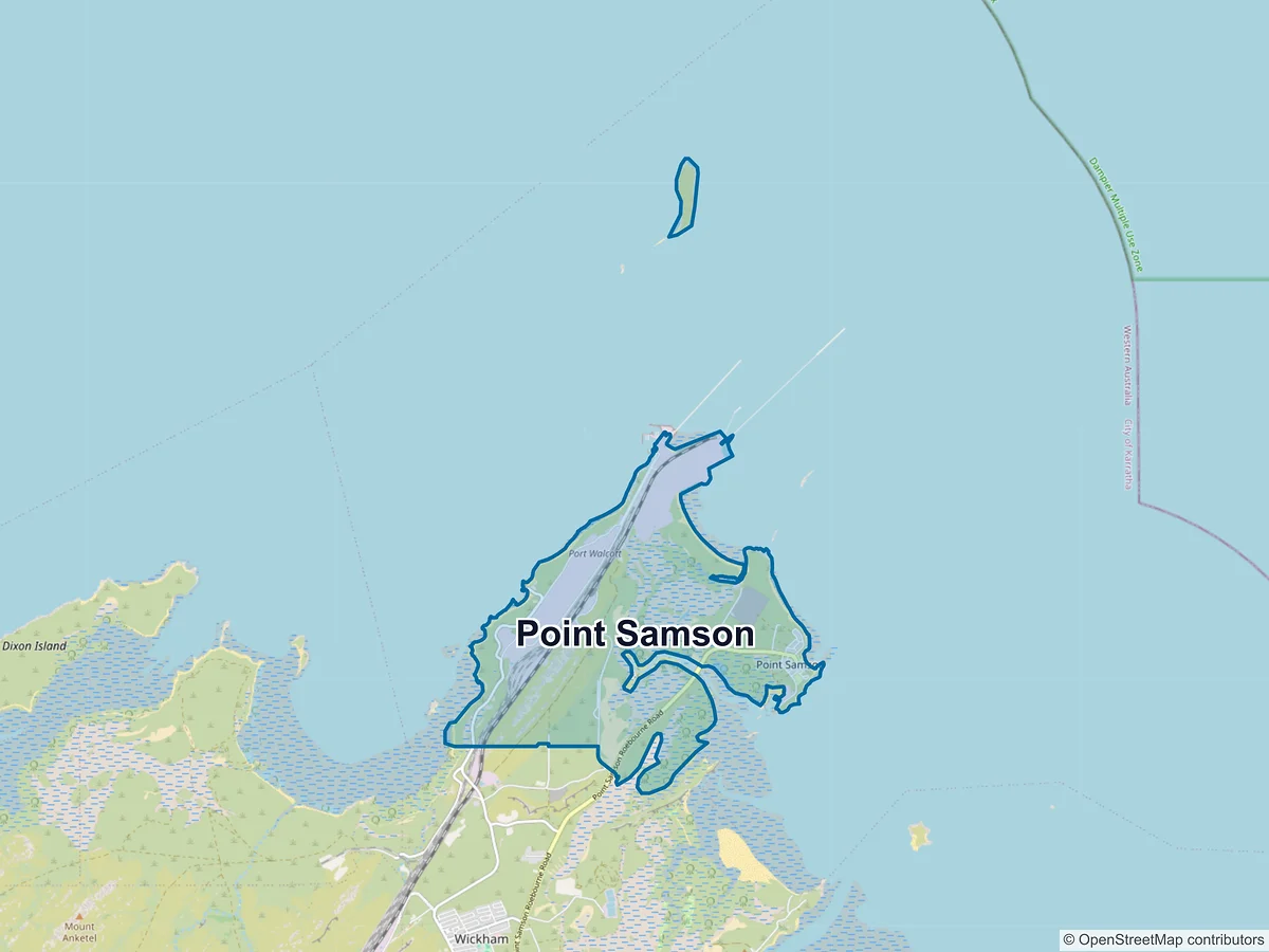 Map of Point Samson, WA, Australia
